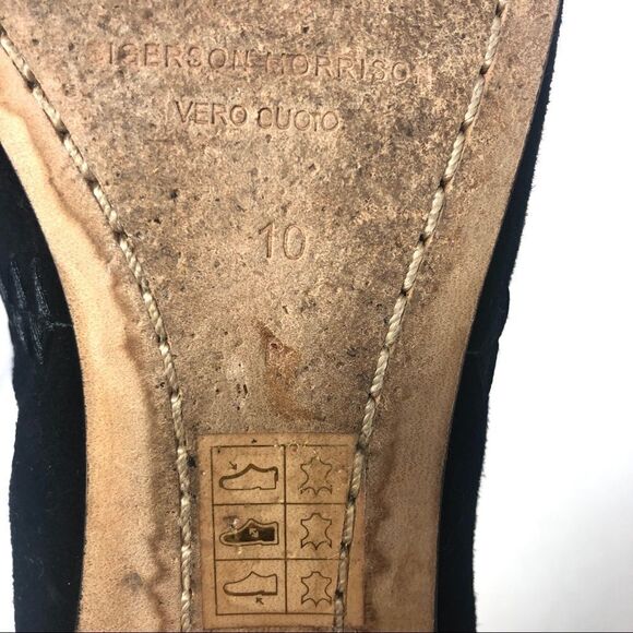 𝅺SIGERSON Morrison Black Suede Vinal Ballet Flats - Picture 9 of 10